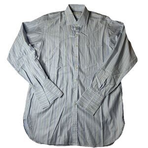 Hackett London Mens Striped Long Sleeve French Cuff 16/41 Blue Business Classic